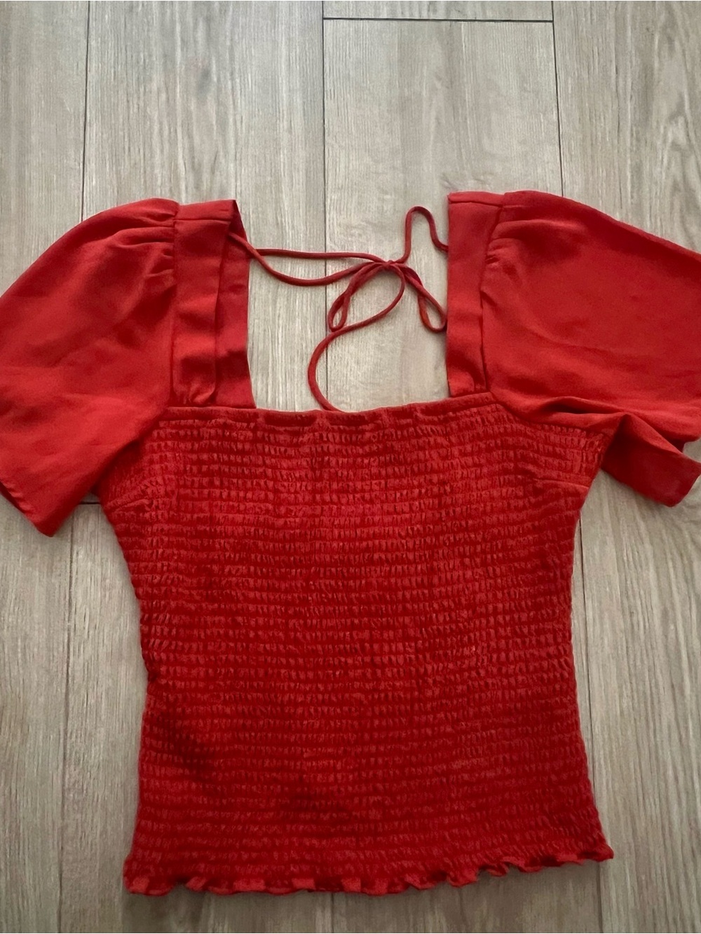 Abercrombie & Fitch Rust Smocked Square Neck Top Size M